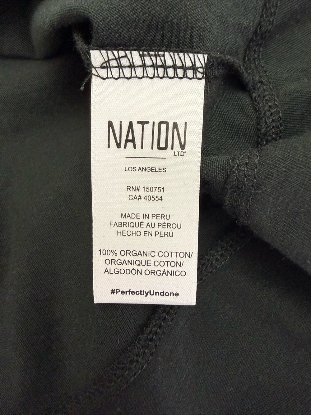 Nation LTD Garcelle Organic Cotton T-Shirt Midi Maxi Dress Jet Black Minimalist - Picture 15 of 16
